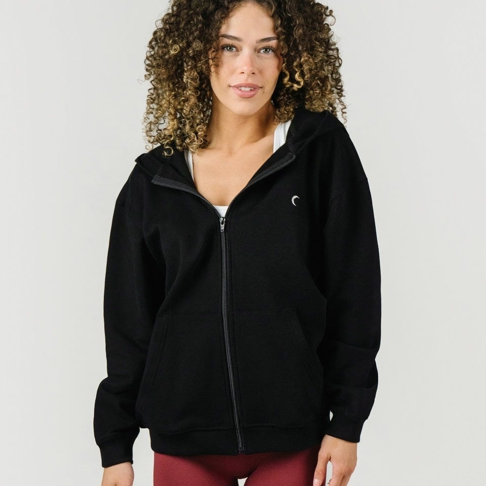 Zyia Black Retreat Full Zip Hoodie New